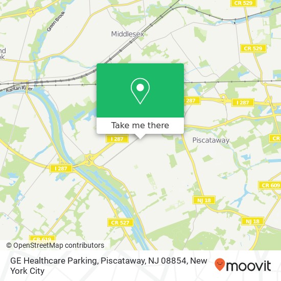 Mapa de GE Healthcare Parking, Piscataway, NJ 08854