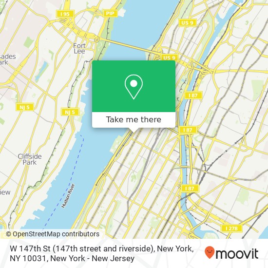 W 147th St (147th street and riverside), New York, NY 10031 map