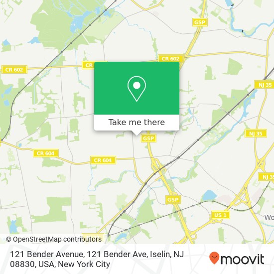 121 Bender Avenue, 121 Bender Ave, Iselin, NJ 08830, USA map