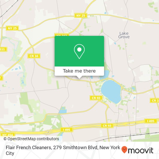 Mapa de Flair French Cleaners, 279 Smithtown Blvd