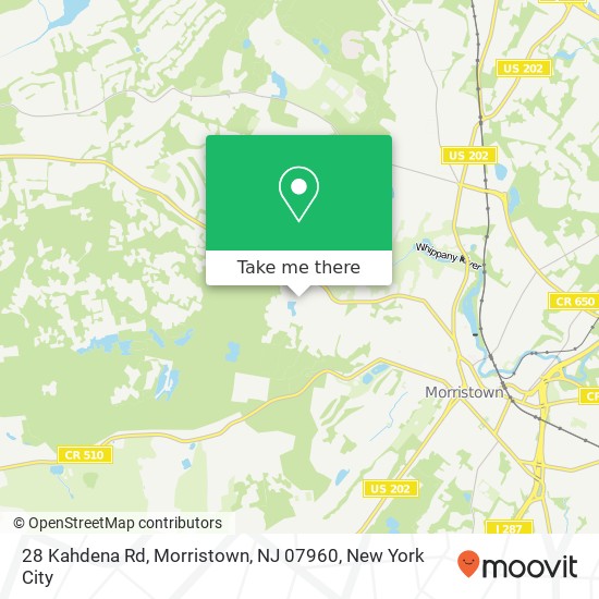 28 Kahdena Rd, Morristown, NJ 07960 map