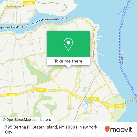 Mapa de 795 Bertha Pl, Staten Island, NY 10301