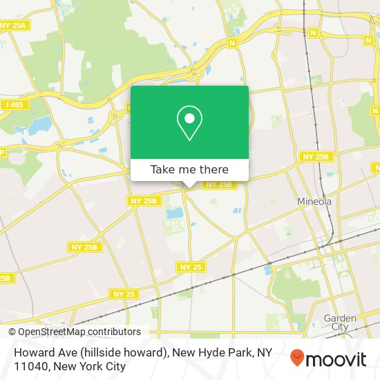 Mapa de Howard Ave (hillside howard), New Hyde Park, NY 11040