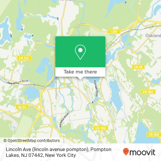 Mapa de Lincoln Ave (lincoln avenue pompton), Pompton Lakes, NJ 07442