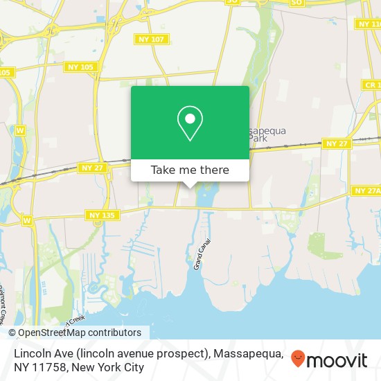 Mapa de Lincoln Ave (lincoln avenue prospect), Massapequa, NY 11758