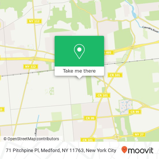 71 Pitchpine Pl, Medford, NY 11763 map