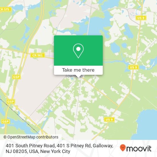 401 South Pitney Road, 401 S Pitney Rd, Galloway, NJ 08205, USA map