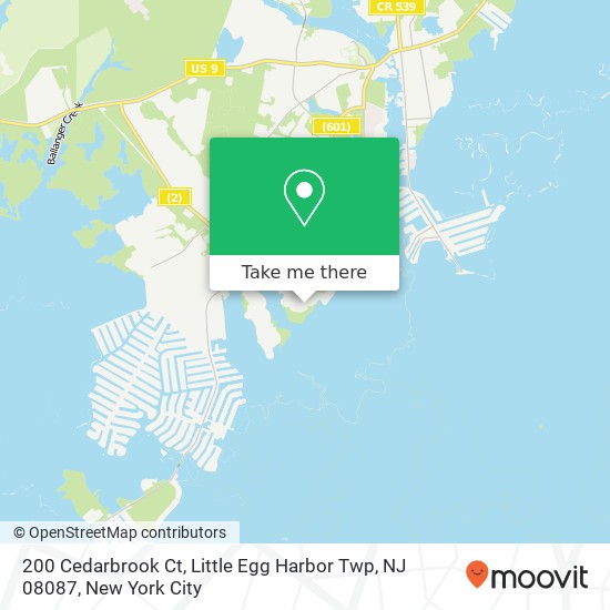 Mapa de 200 Cedarbrook Ct, Little Egg Harbor Twp, NJ 08087