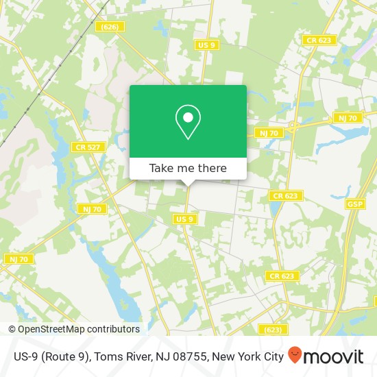 Mapa de US-9 (Route 9), Toms River, NJ 08755