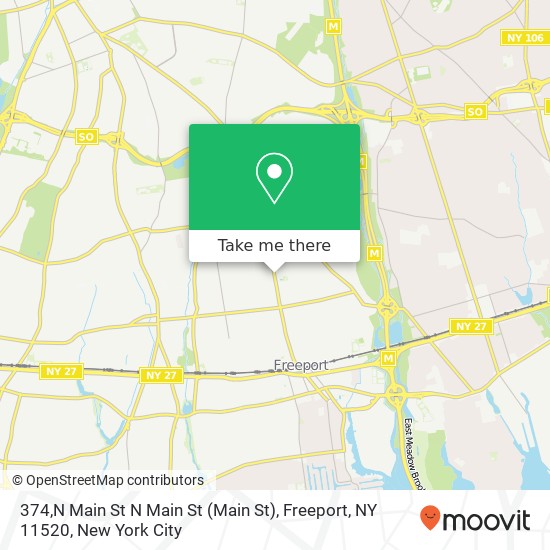 Mapa de 374,N Main St N Main St (Main St), Freeport, NY 11520