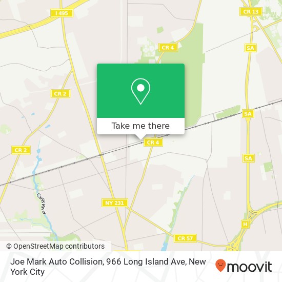 Mapa de Joe Mark Auto Collision, 966 Long Island Ave