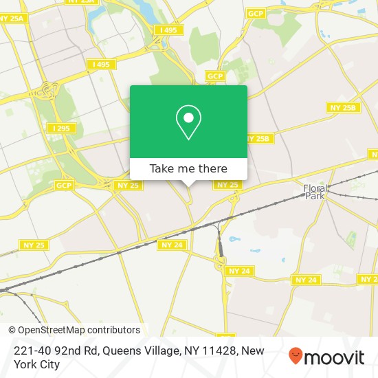 Mapa de 221-40 92nd Rd, Queens Village, NY 11428