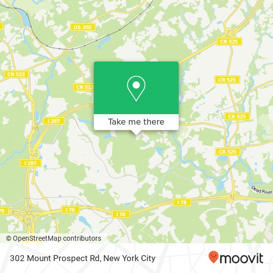 Mapa de 302 Mount Prospect Rd, Far Hills, NJ 07931