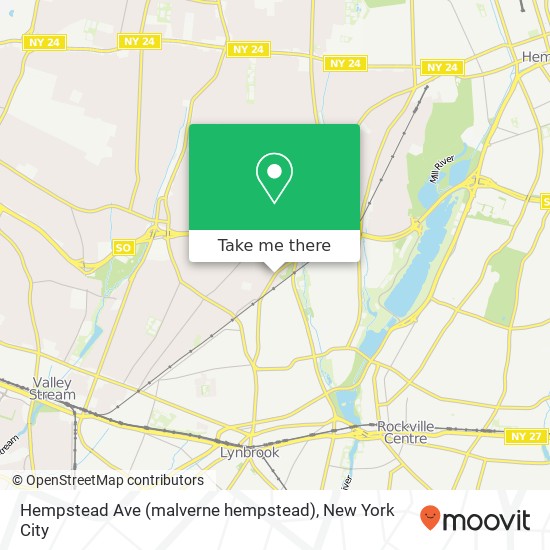 Mapa de Hempstead Ave (malverne hempstead), Malverne, NY 11565