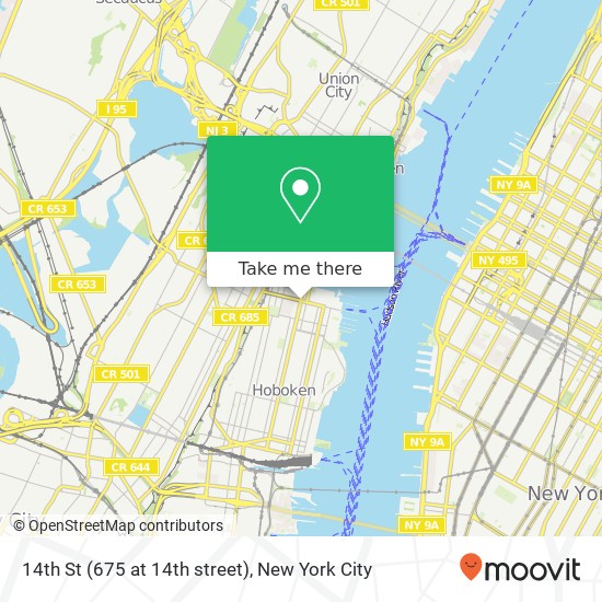 14th St (675 at 14th street), Hoboken (WASHINGTON STREET), NJ 07030 map