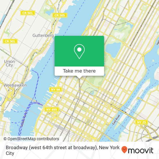 Mapa de Broadway (west 64th street at broadway), New York (New York City), NY 10023