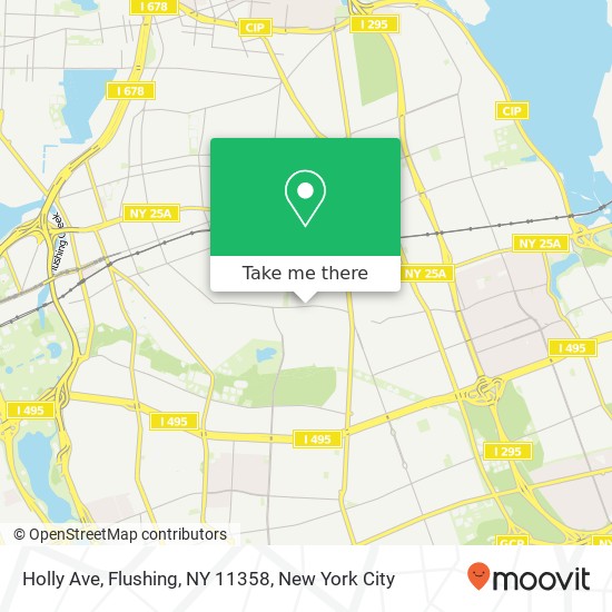 Mapa de Holly Ave, Flushing, NY 11358