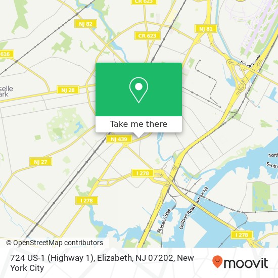 Mapa de 724 US-1 (Highway 1), Elizabeth, NJ 07202