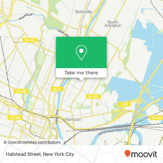 Mapa de Halstead Street, Halstead St, Kearny, NJ 07032, USA