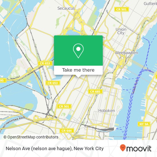 Mapa de Nelson Ave (nelson ave hague), Jersey City, NJ 07307