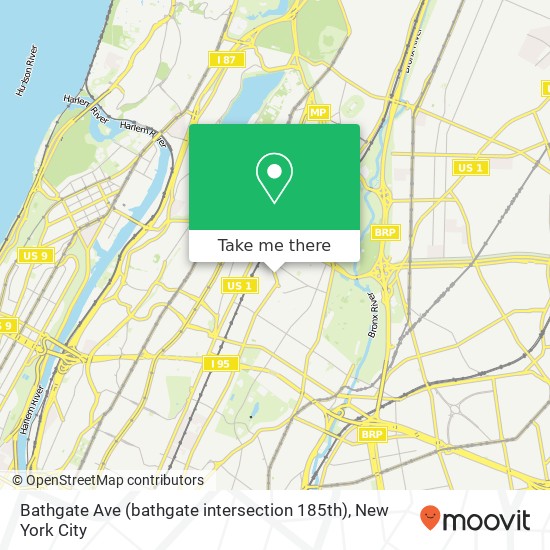 Mapa de Bathgate Ave (bathgate intersection 185th), Bronx, NY 10458