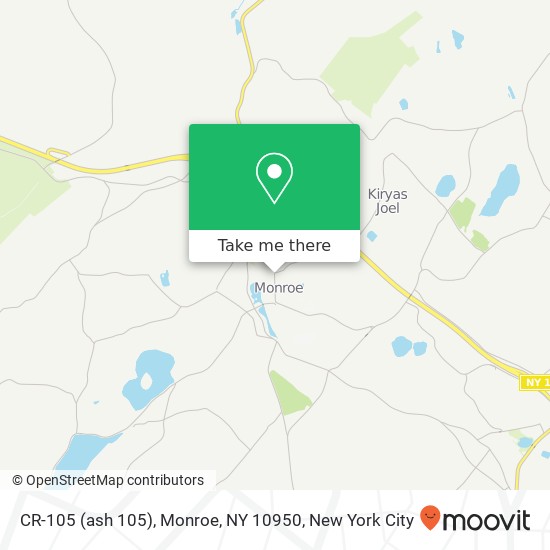 Mapa de CR-105 (ash 105), Monroe, NY 10950