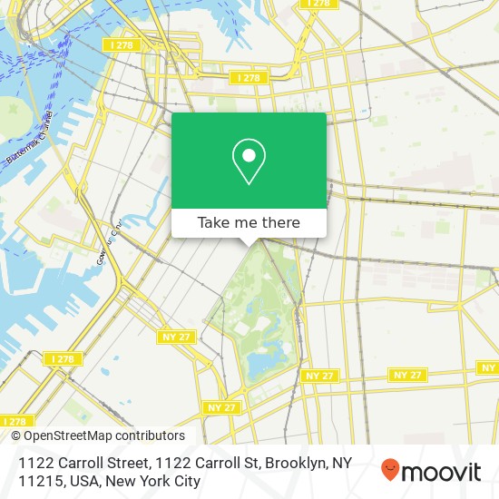 1122 Carroll Street, 1122 Carroll St, Brooklyn, NY 11215, USA map