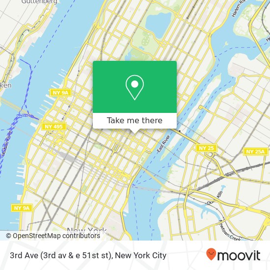 Mapa de 3rd Ave (3rd av & e 51st st), New York, NY 10022