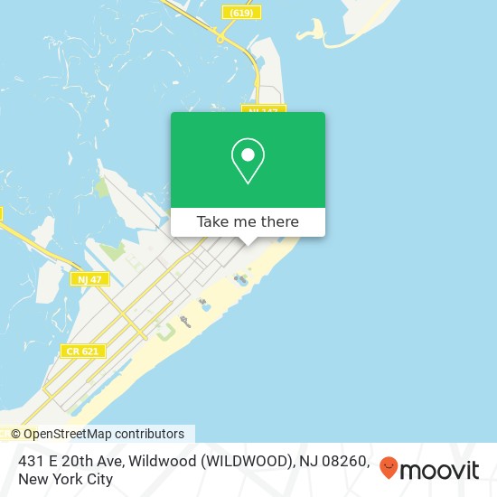 Mapa de 431 E 20th Ave, Wildwood (WILDWOOD), NJ 08260