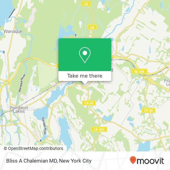 Mapa de Bliss A Chalemian MD, 169 Ramapo Valley Rd