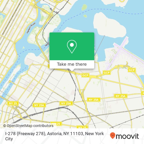 Mapa de I-278 (Freeway 278), Astoria, NY 11103