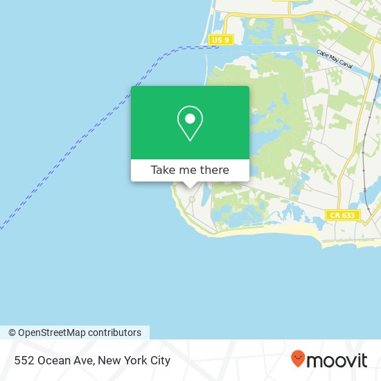 Mapa de 552 Ocean Ave, Cape May Point (CAPE MAY POINT), NJ 08212