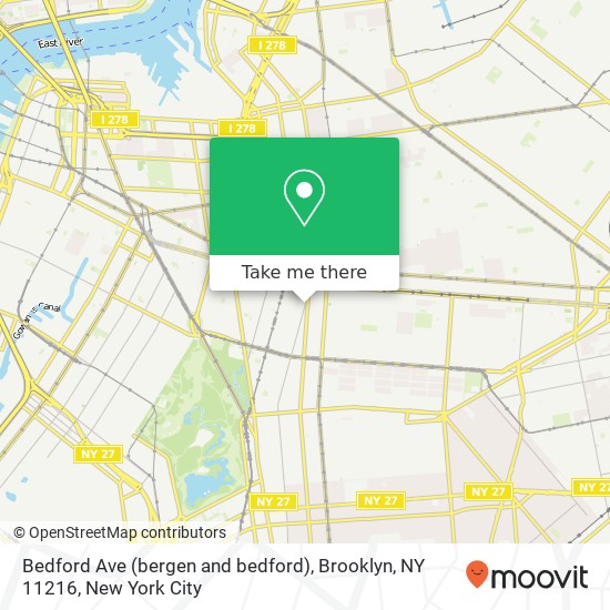 Mapa de Bedford Ave (bergen and bedford), Brooklyn, NY 11216