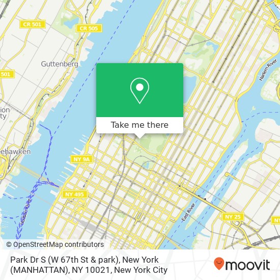 Mapa de Park Dr S (W 67th St & park), New York (MANHATTAN), NY 10021