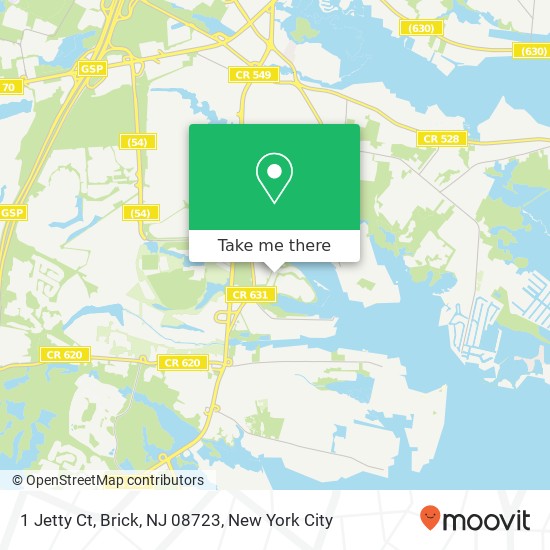 Mapa de 1 Jetty Ct, Brick, NJ 08723