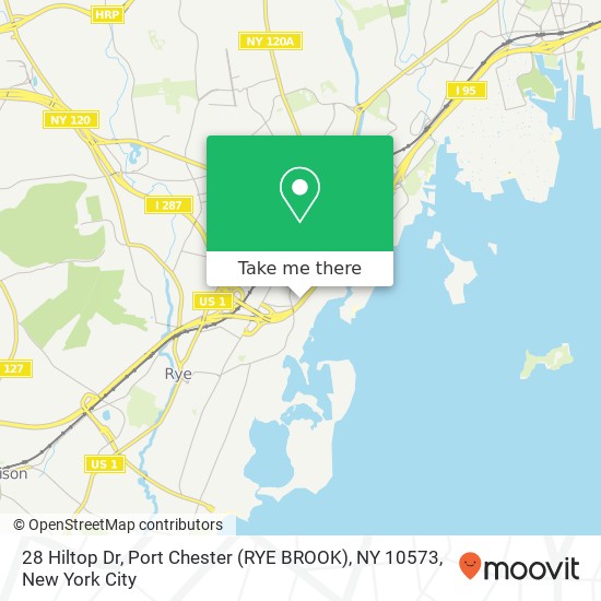 Mapa de 28 Hiltop Dr, Port Chester (RYE BROOK), NY 10573