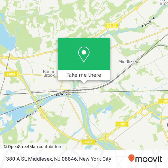 Mapa de 380 A St, Middlesex, NJ 08846