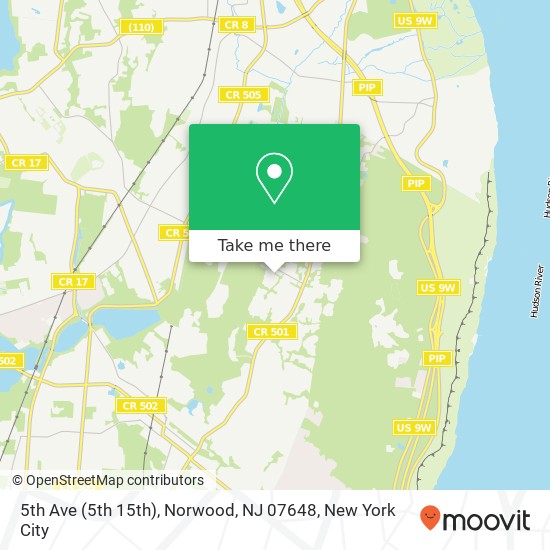 Mapa de 5th Ave (5th 15th), Norwood, NJ 07648