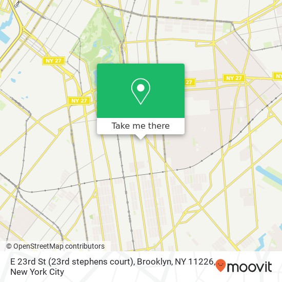 Mapa de E 23rd St (23rd stephens court), Brooklyn, NY 11226