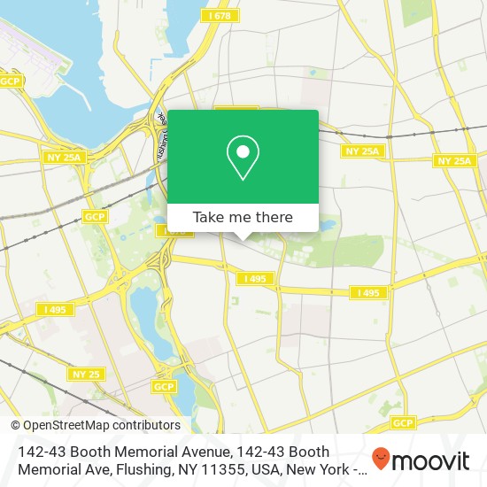 Mapa de 142-43 Booth Memorial Avenue, 142-43 Booth Memorial Ave, Flushing, NY 11355, USA