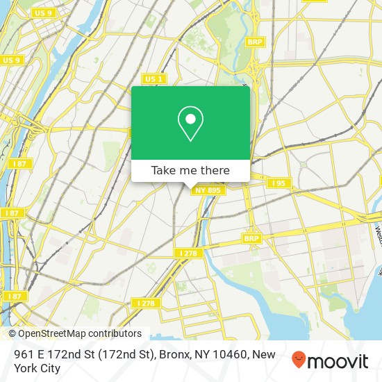 961 E 172nd St (172nd St), Bronx, NY 10460 map