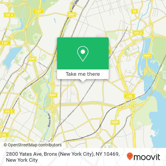 Mapa de 2800 Yates Ave, Bronx (New York City), NY 10469