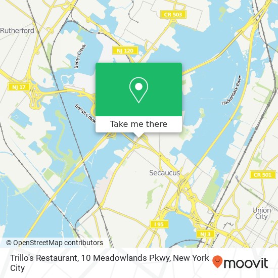 Mapa de Trillo's Restaurant, 10 Meadowlands Pkwy