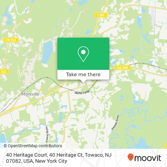 Mapa de 40 Heritage Court, 40 Heritage Ct, Towaco, NJ 07082, USA