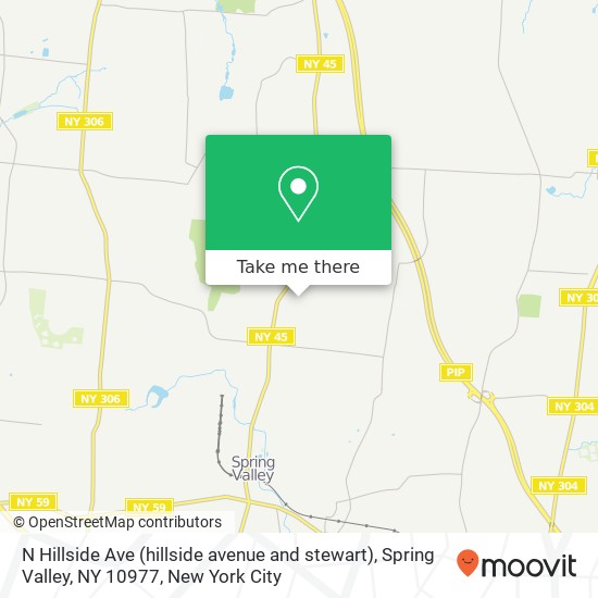 Mapa de N Hillside Ave (hillside avenue and stewart), Spring Valley, NY 10977