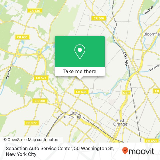 Mapa de Sebastian Auto Service Center, 50 Washington St