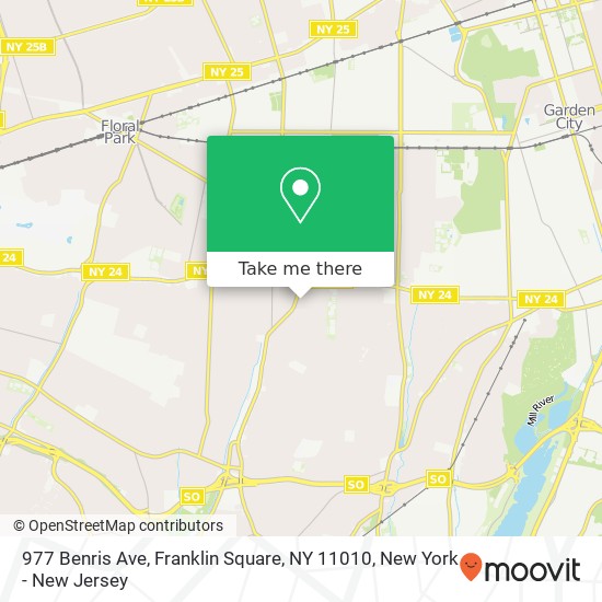 Mapa de 977 Benris Ave, Franklin Square, NY 11010