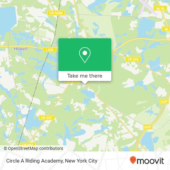 Mapa de Circle A Riding Academy, 116 Herbertsville Rd