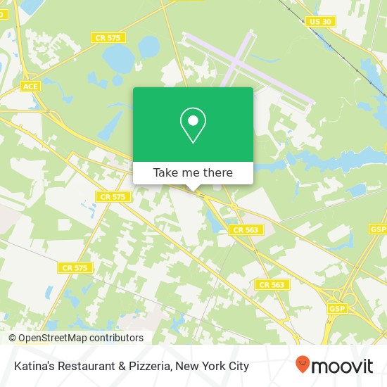 Mapa de Katina's Restaurant & Pizzeria, 6415 Delilah Rd