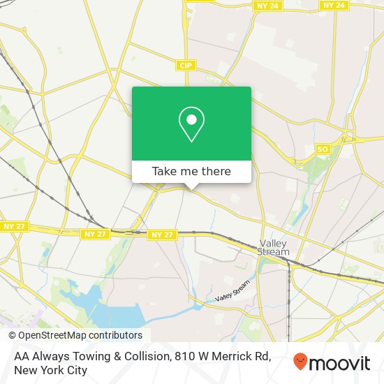 Mapa de AA Always Towing & Collision, 810 W Merrick Rd